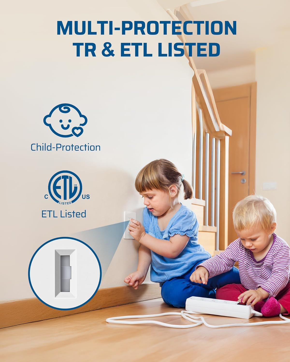 DEWENWILS 2-Pack USB Outlet, 5.0A Dual High Speed, 15Amp Tamper-Resistant Receptacles USB Wall Outlets, 1Pack 20A GFCI Outlet with 4.8A/24W USB-A & USB-C Ports