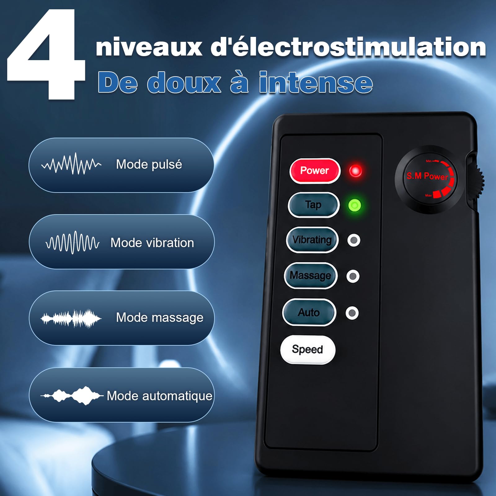 Unité de Contrôle d’électrostimulation Double Sortie 2,5 mm SM Jouet Sexuel | Boîtier de Commande pour Électrostimulation Connecter Simultanément Deux Accessoires Compatible avec la Plupart Réglable