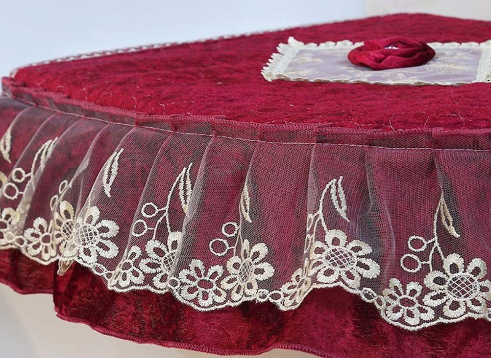 WSHINE Home Decor Pleuche Lace Toilet Accessories Tank Cover + Lid Cover + Toilet Seat Cover, Set of 3 (Blue) : Home & Kitchen