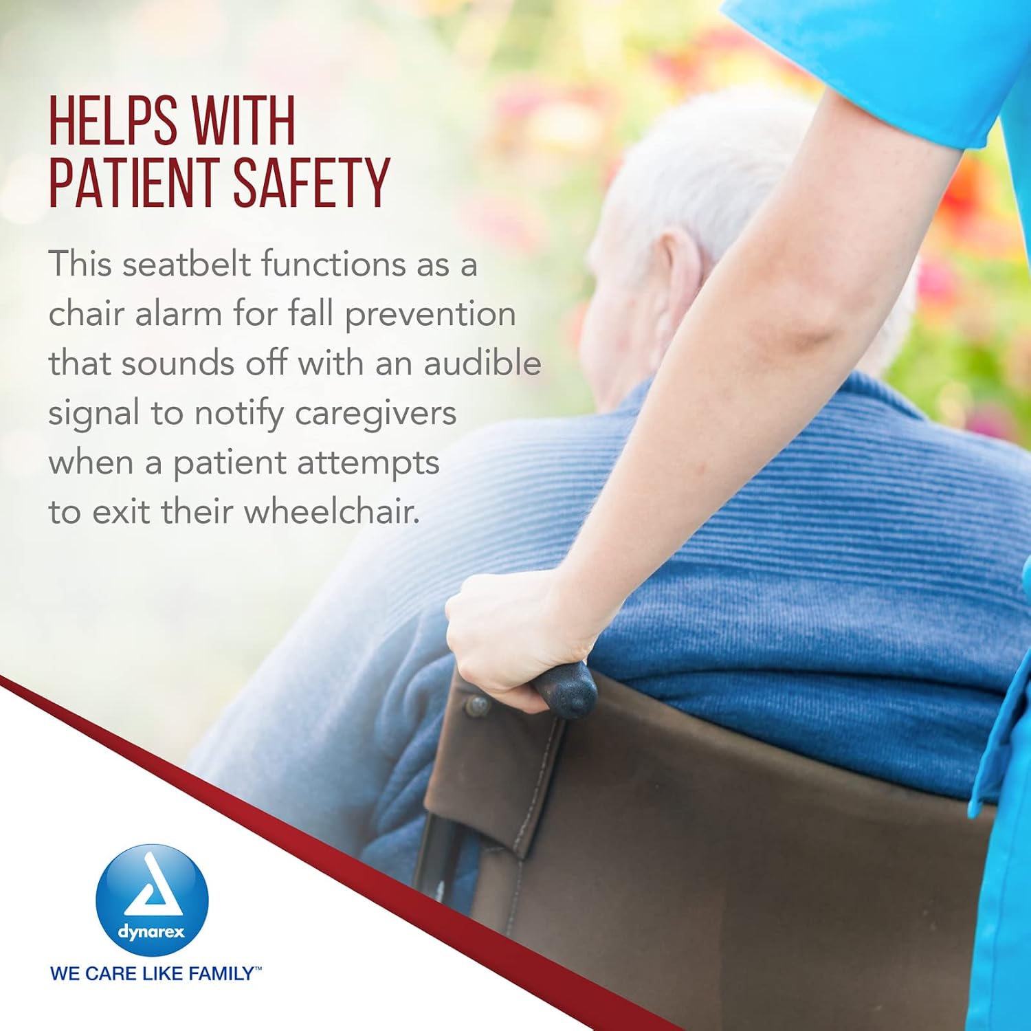 Dynarex Chair Alarm Seatbelts - Easy On & Off Wheelchair Belt for Monitoring - Chair Alarms and Fall Prevention for Elderly Patients - Compatible with Protech Monitor Devices, 1 Seatbelt
