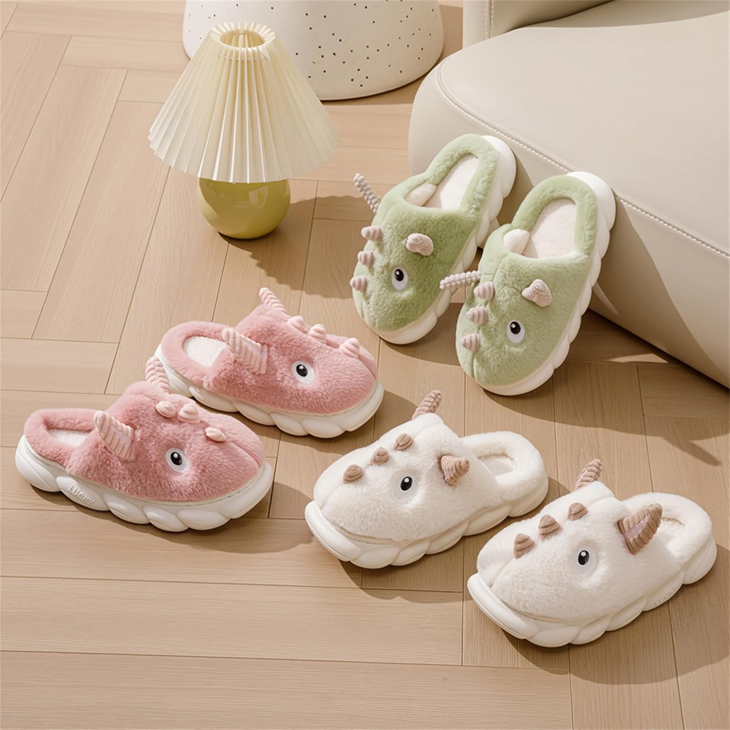 YILANLAN Women's Cute Animal Slippers - Funny Cartoon Winter Plush Thick Soled Slippers - Image 5
