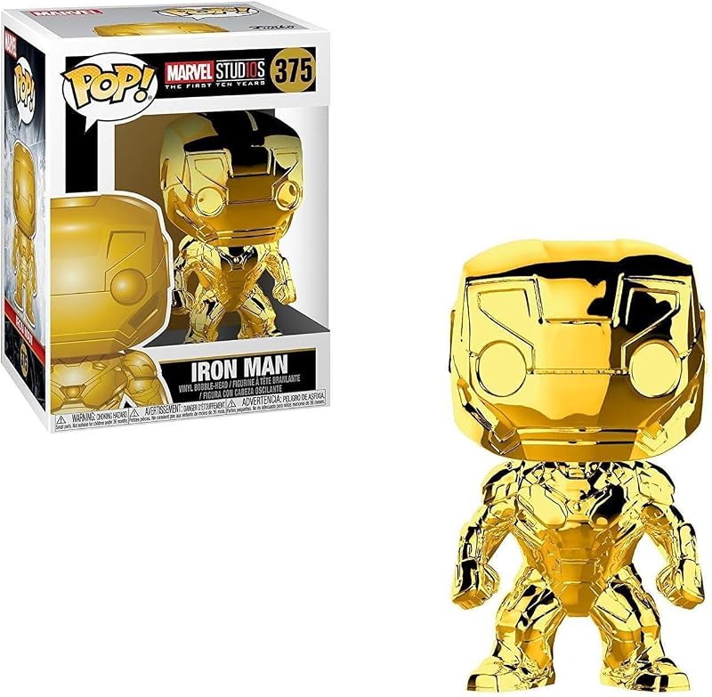 Funko Pop Marvel: Marvel Studios 10 - Figura coleccionable de Iron Man (cromo dorado), multicolor