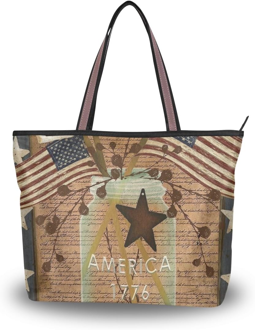 Large Shoulder Bag Liberty Primitive Patriotic Handbag