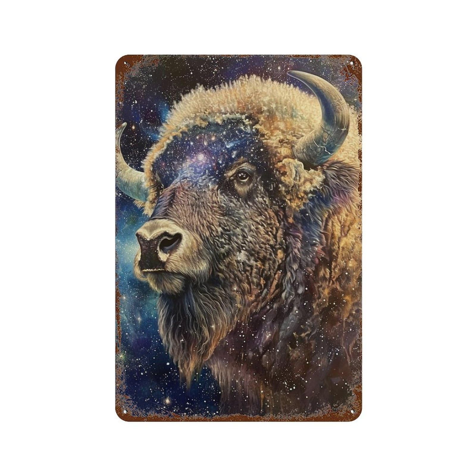 Golden Bull Rust Effect Tin Sign 11.8"x7.9", Retro Wall Decor for Pub, Kitchen And Man Cave Decor