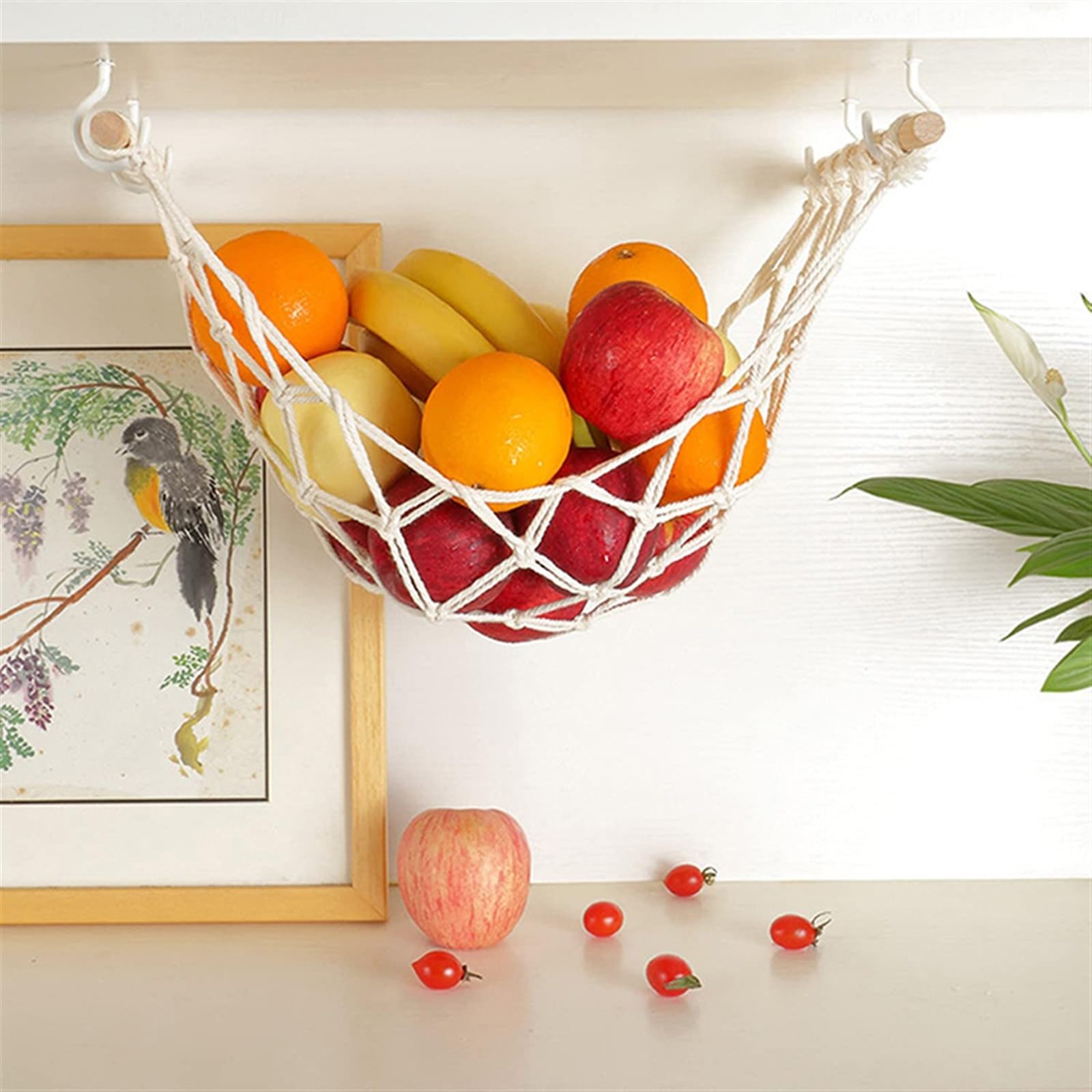 TOMAO Panier De Rangement Mural Pour Fruits, Panier à Fruits Et Légumes, Support De Cuisine En Acier Inoxydable, Parfait Pour La Cuisine, Les Fruits