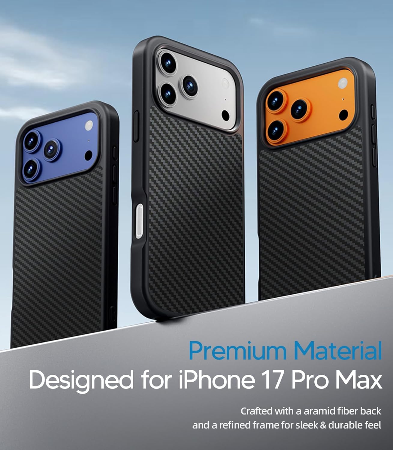 HelloDeere Magnetic Phone Case for iPhone 17 Pro Max, Secure Magnetic Hold, Reinforced Protective Case Compatible with MagSafe, Military Grade Drop Protection, Wireless Charging Friendly, Aramid Fiber