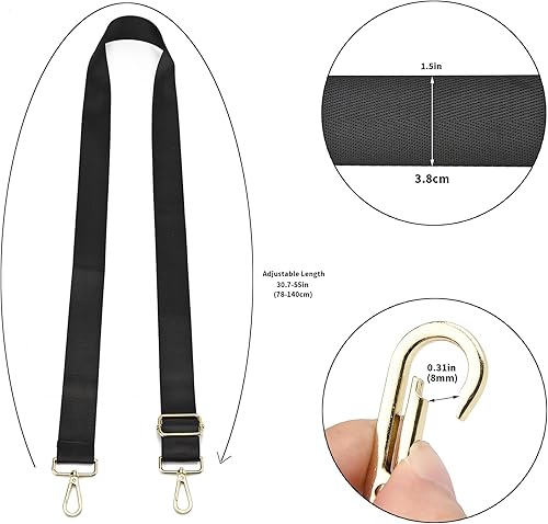 Miniatura 104 de Correa ancha para bolso, correa ajustable para bolsa cruzada, correas de hombro plateadas