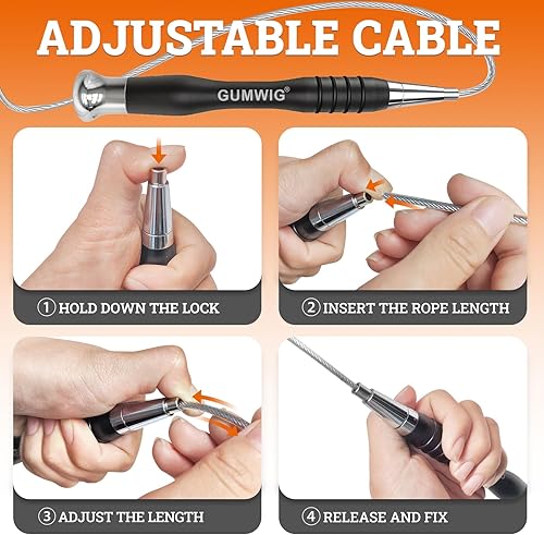 Miniatura 2 de High Speed Jump Rope for Adults Men Women, Double Under Jumping Ropes for Workout Fitness Professional Training Boxing, Weighted Skipping Workout