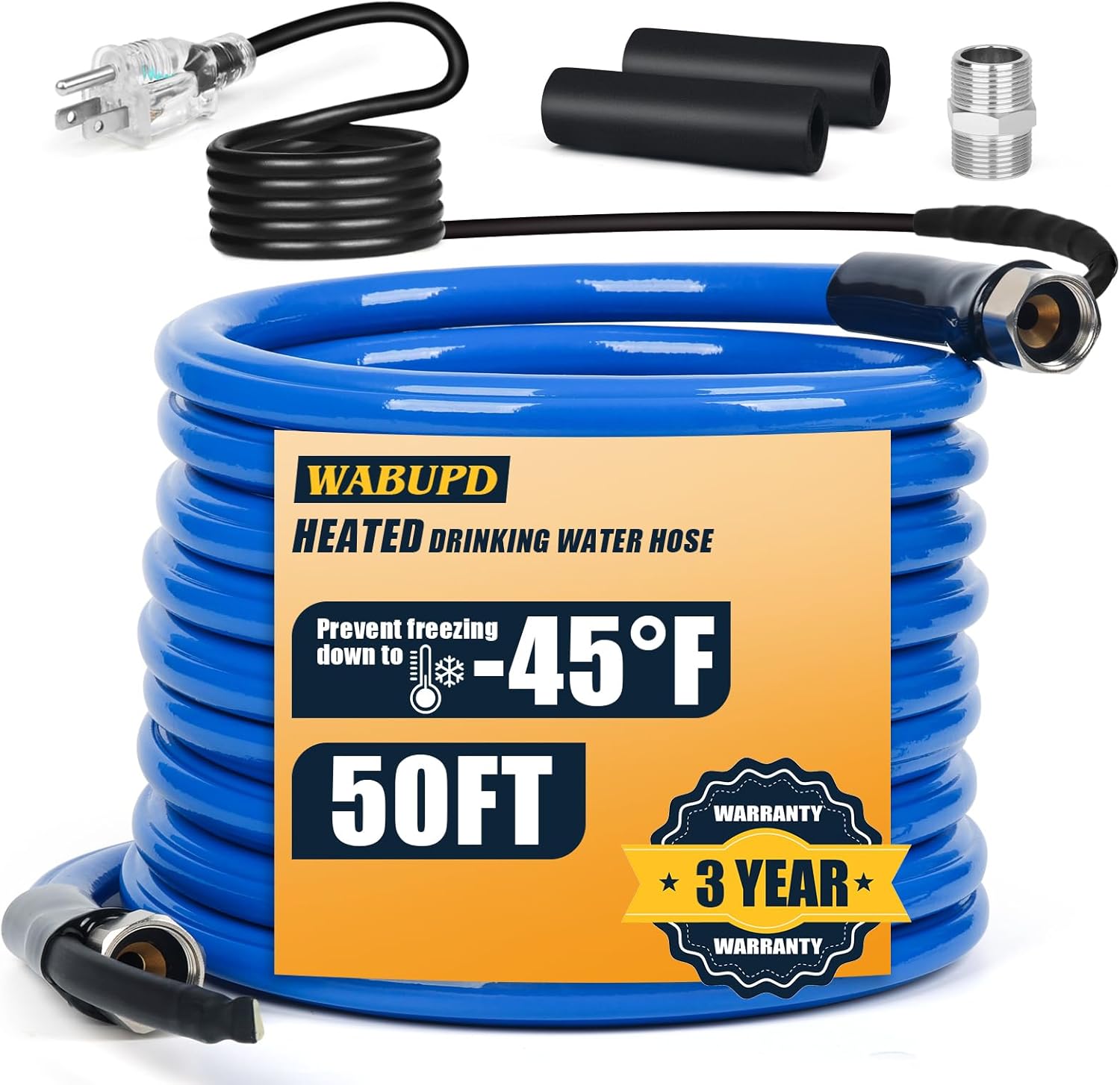 50FT Heated Water Hose for RV,Heated Drinking Water Hose,Anti-freezing Temperature Down to -48°F, Great Rv Accessories for Campers, Livestock, Agriculture (50FT)