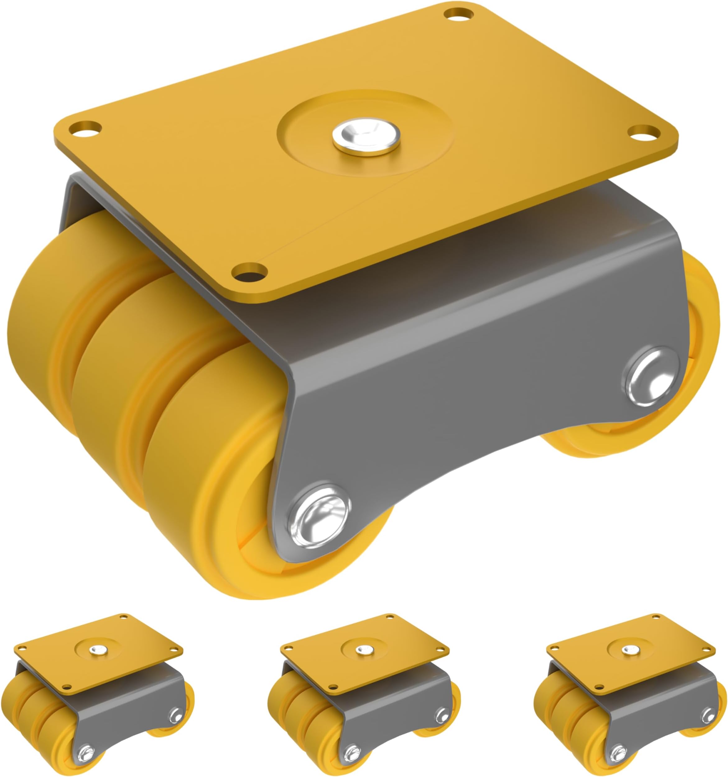 - Caster Wheels for Furniture, Heavy Duty upto 500-600Kg, Bed Castor Wheels for Furniture Moving- Sofa, Bed, Counter with Poly carbonate Wheels and Top Plate Rotating 360 Degree (Pack Of 4)