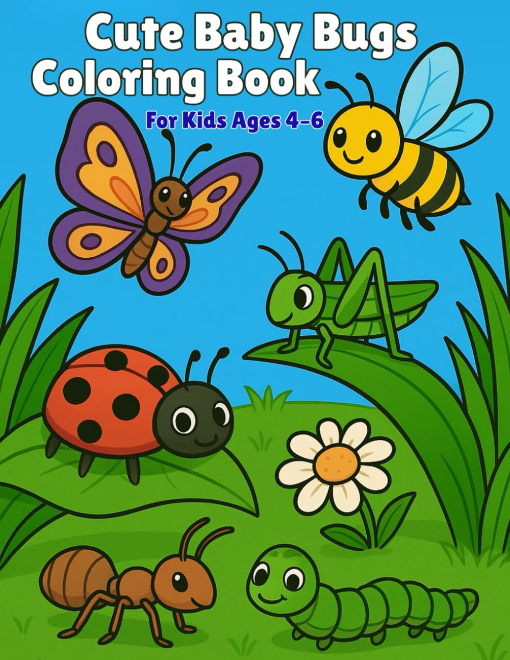 Cute Baby Bugs Coloring Book: Bold & Easy Coloring Pages with Adorable Baby Insects for Kids Ages 4–6 (My First Cute Coloring Book)