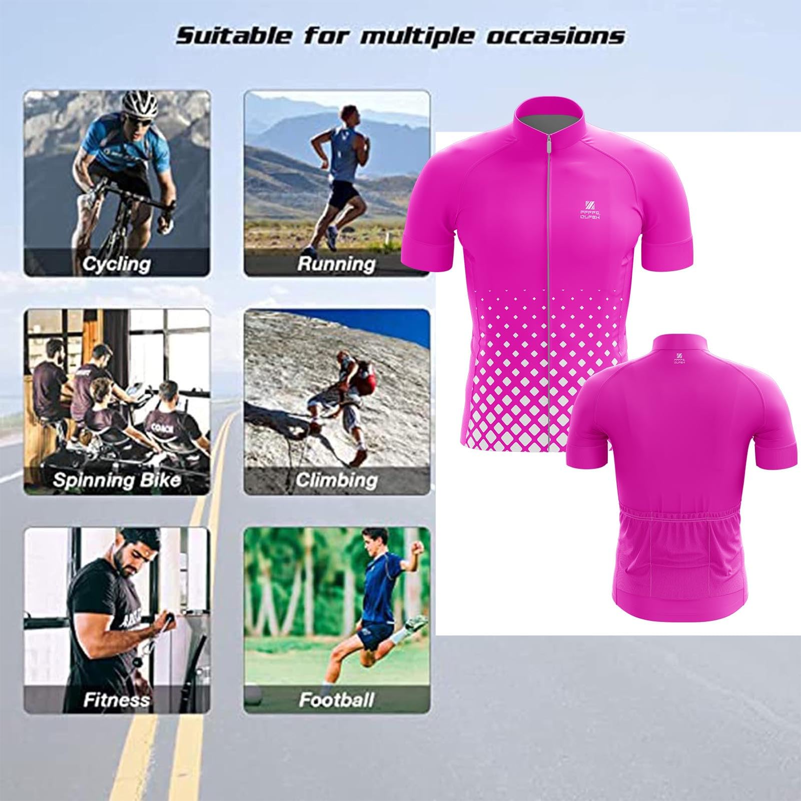 Vêtements Cyclisme Pro Homme Tenue Cycliste Manche Courte, Été Jerseys VTT et Cuissard à Bretelle avec 9D Gel Coussin Vêtement Cycliste et Combinaison de Vélo