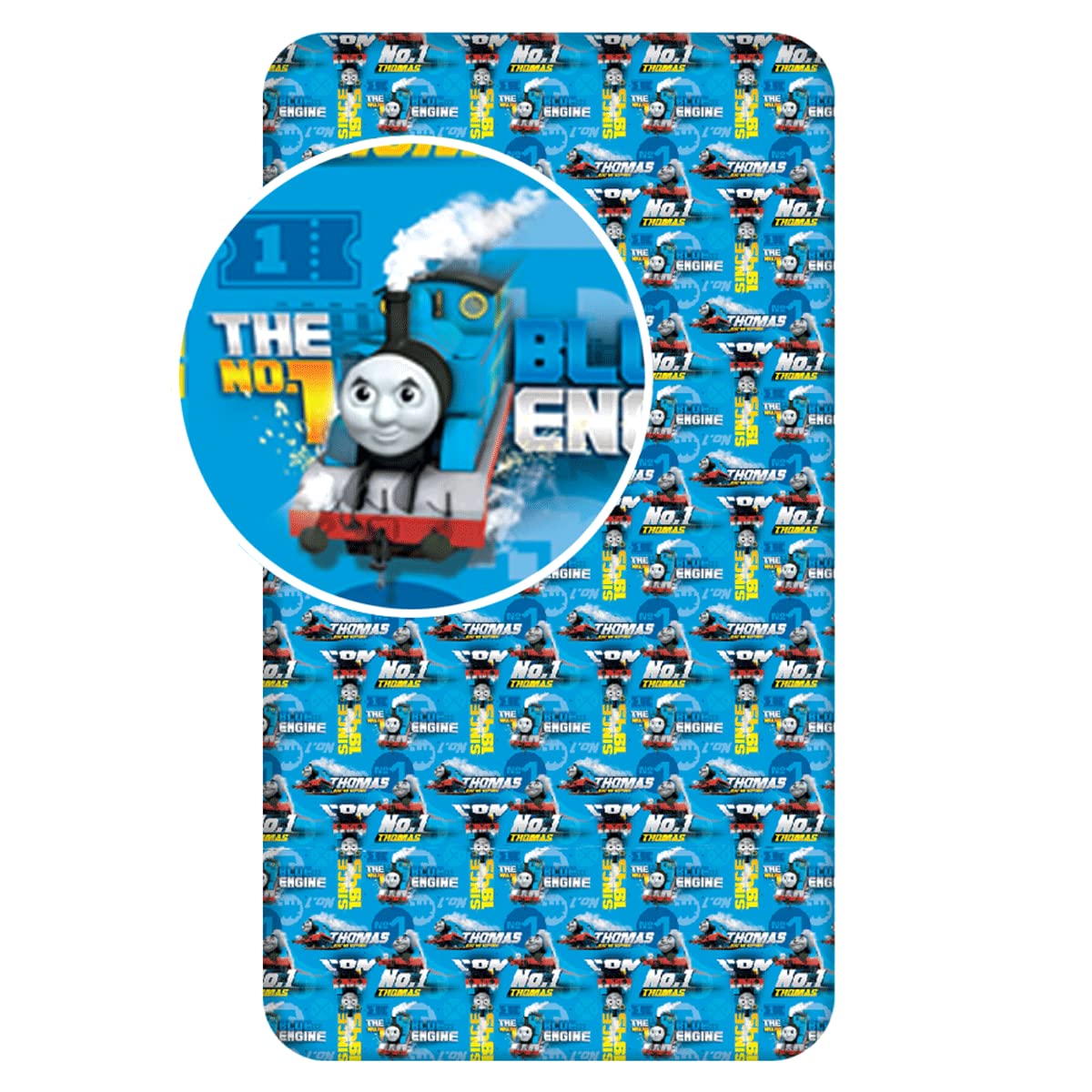 Jerry Fabrics Thomas and Friends Cotton Kid's Fitted Sheet, Multi-Colour, 90 x 200 cm