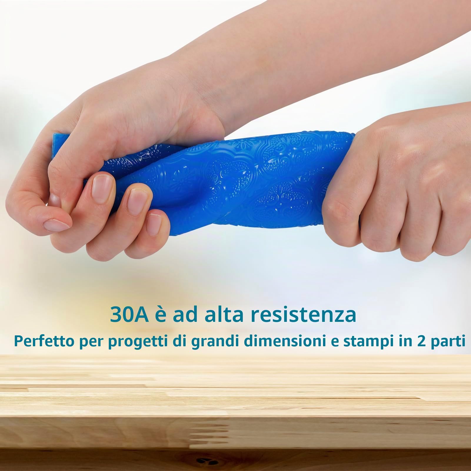 BBDINO Kit per la produzione di stampi in silicone, silicone liquido 30 A 2000 g, auto-degassaggio e silicone al platino per la fabbricazione di stampi, miscela 1A : 1B, ideale per lo stampaggio di