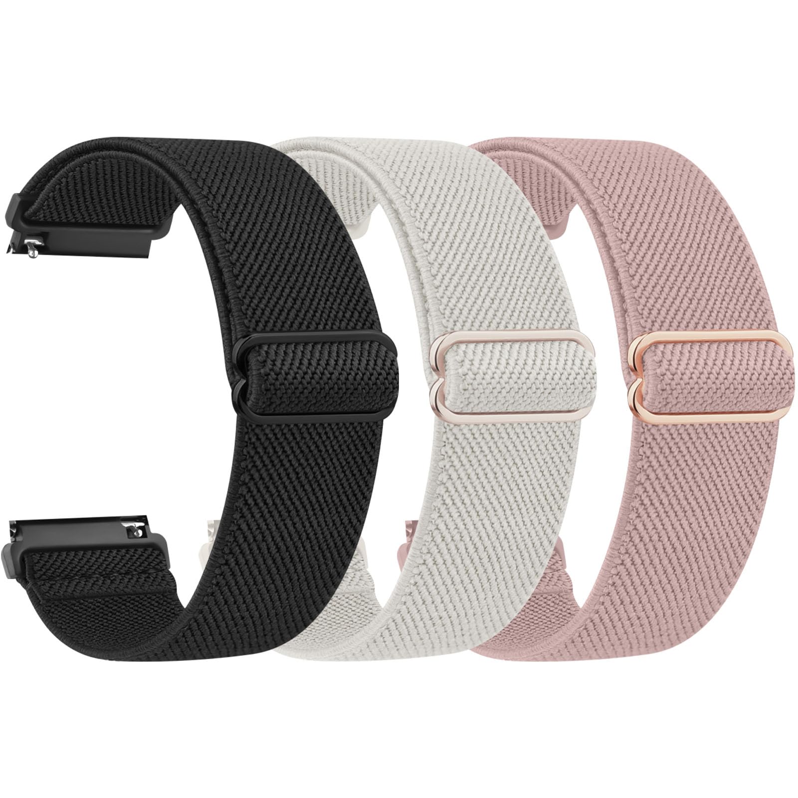22mm Elastic Straps for Garmin Venu 2/Venu 3, Forerunner 255/265 Music, Vivoactive 4 45mm, Amazfit Bip 6/Bip 5/Balance/Huawei Watch GT 5 Pro 46mm/GT 4 46mm/Xiaomi Redmi Watch 5 Active/5 Lite 3-PACK 04