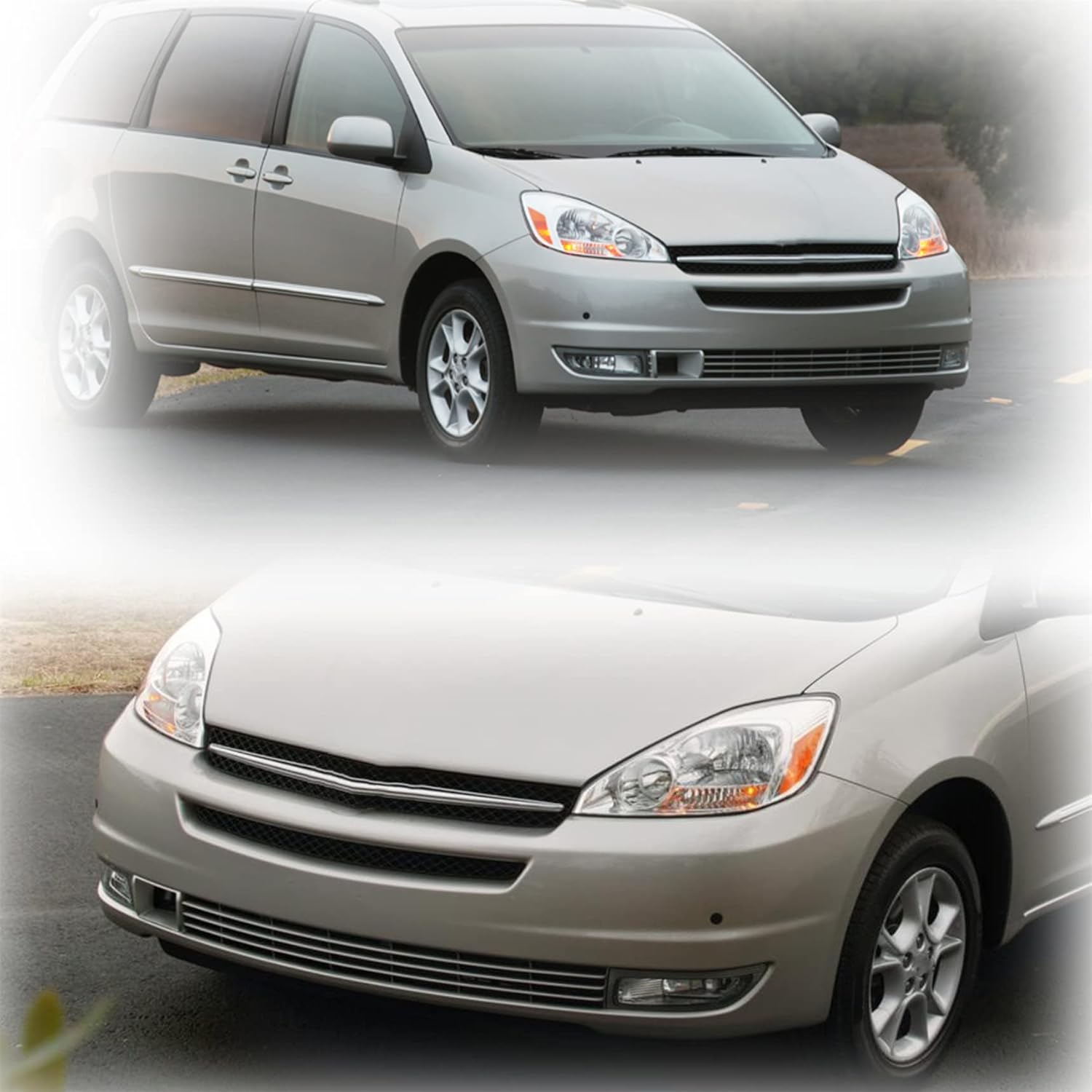 2-Pack Fog Lights Fog Lamps Assembly Driver and Passenger Side Replacement for Sienna 2004 2005