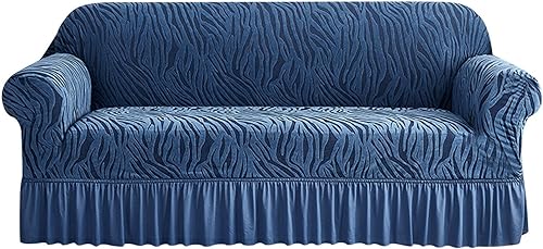 Miniatura 8 de Funda de sofá con falda, funda de sofá de alta elasticidad, protector de muebles para sala de estar, tela elástica de elastano, funda de sofá con