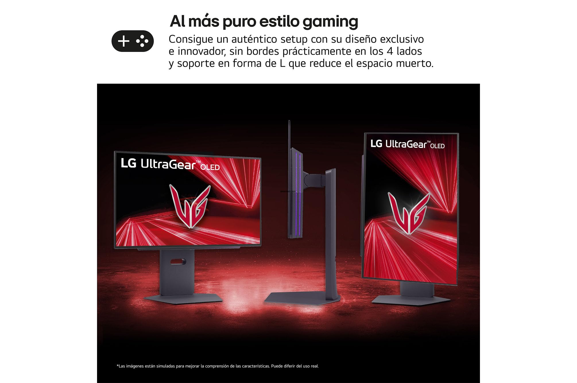 LG 27GX790A-B - Monitor Gaming Ultragear 27", Panel OLED, QHD (2560x1440), 16:9, 480Hz, 0.03ms, G-Sync Compatible, FreeSync Premium Pro, Pivotable, Morado Grisáceo — view 10