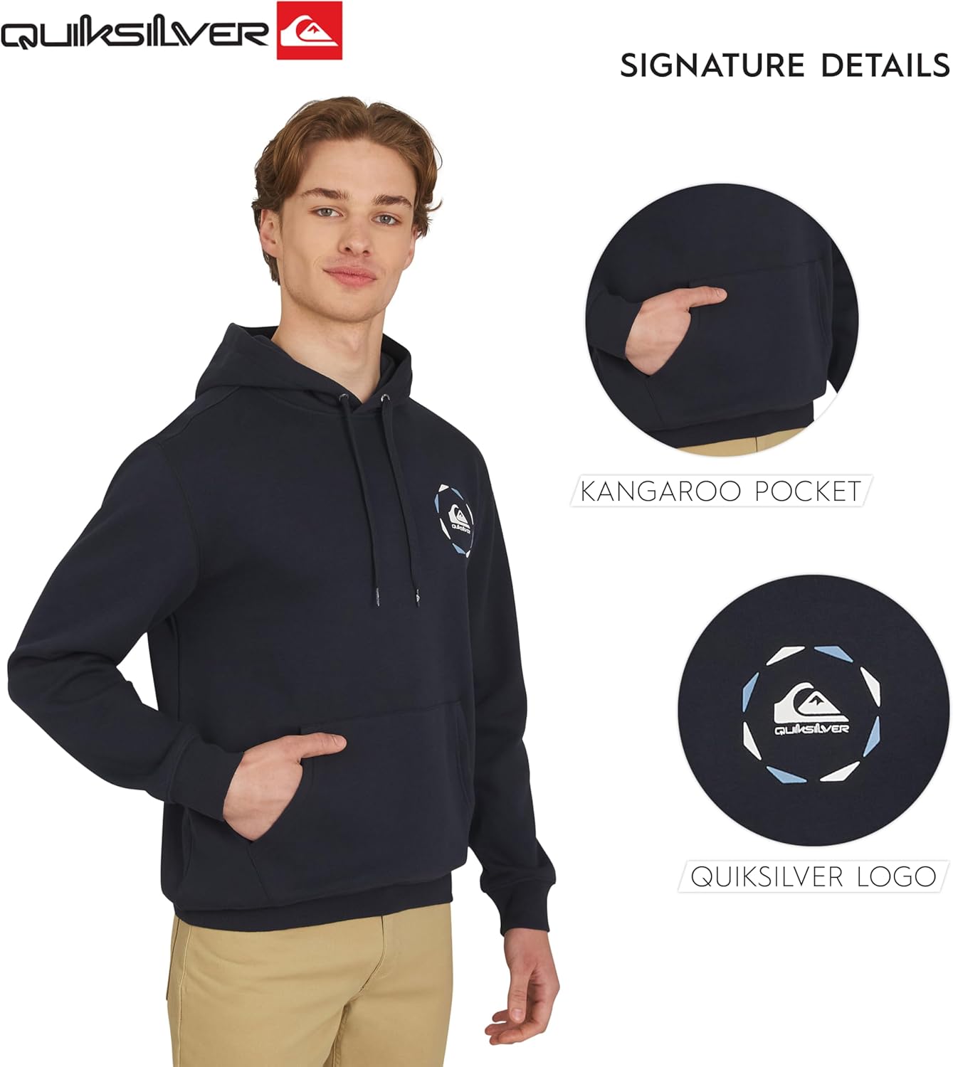 Quiksilver Men's Regular Fit Super Soft Fleece Midweight Pullover Hooded Sweatshirt - Image 6