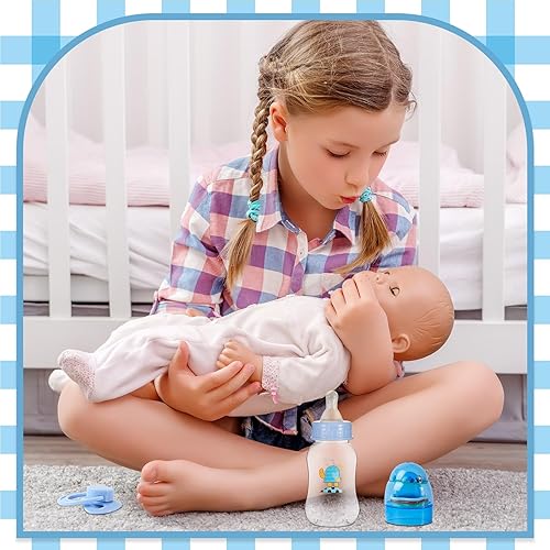 Miniatura 7 de Jexine 4 accesorios para muñecas Reborn de bebé, incluye 2 chupetes magnéticos y 2 biberones de muñeca, biberón de alimentación para muñecas Reborn,