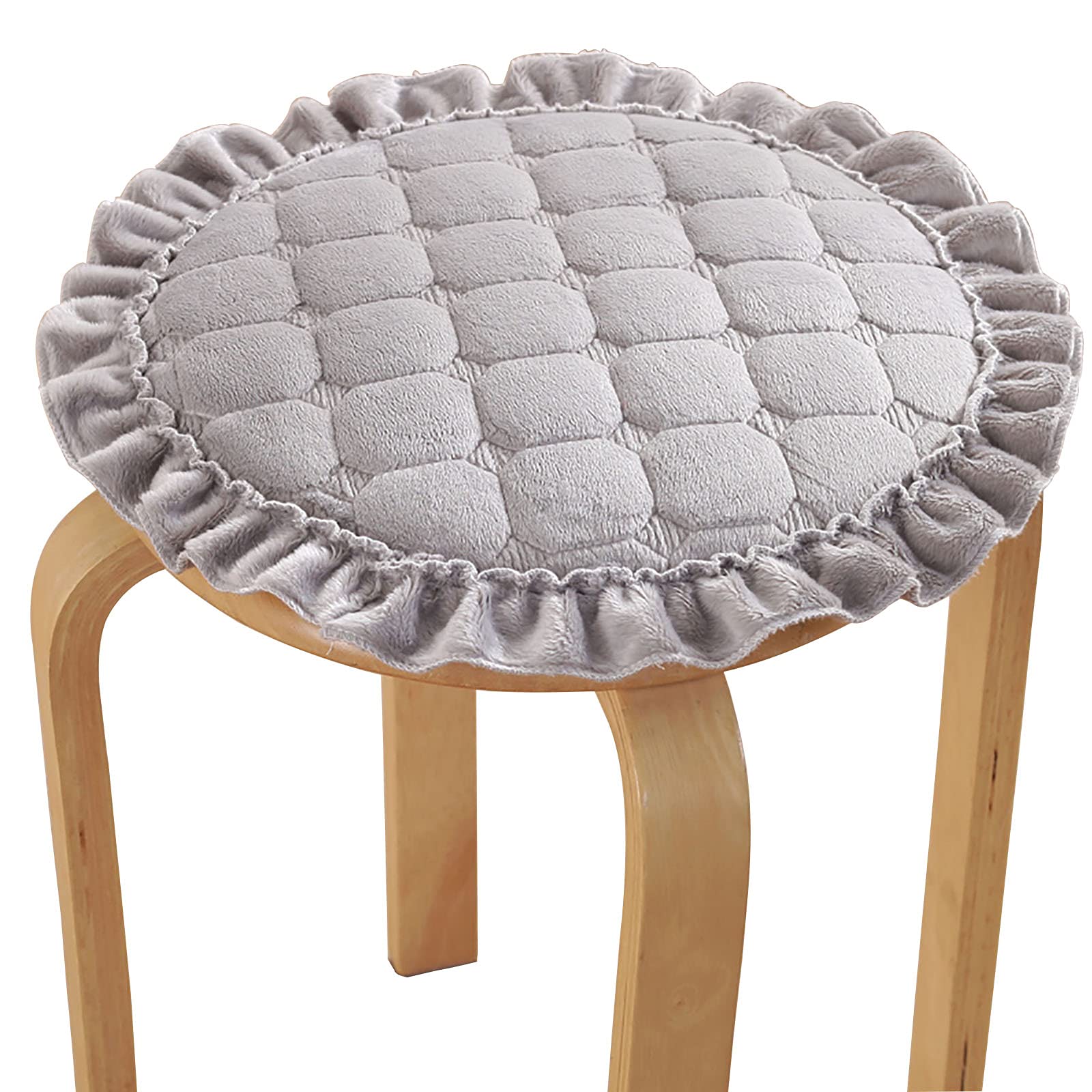 HUALEMEI Round Non Slip Chair Pads,COMFORT Thicken Seat Cushion Dining Chair Cushions Small Stool Cushion Pad For Garden Patio Home-Gray 45x45x3cm(18x18x1inch)