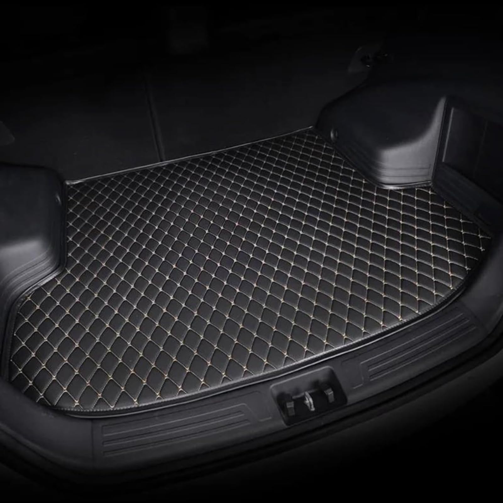 Custom Car Leather Trunk Liner for Mitsubishi Pajero Sport ASX 2019-2023, Waterproof Leather Cargo Liner Car Mat,Black-Red