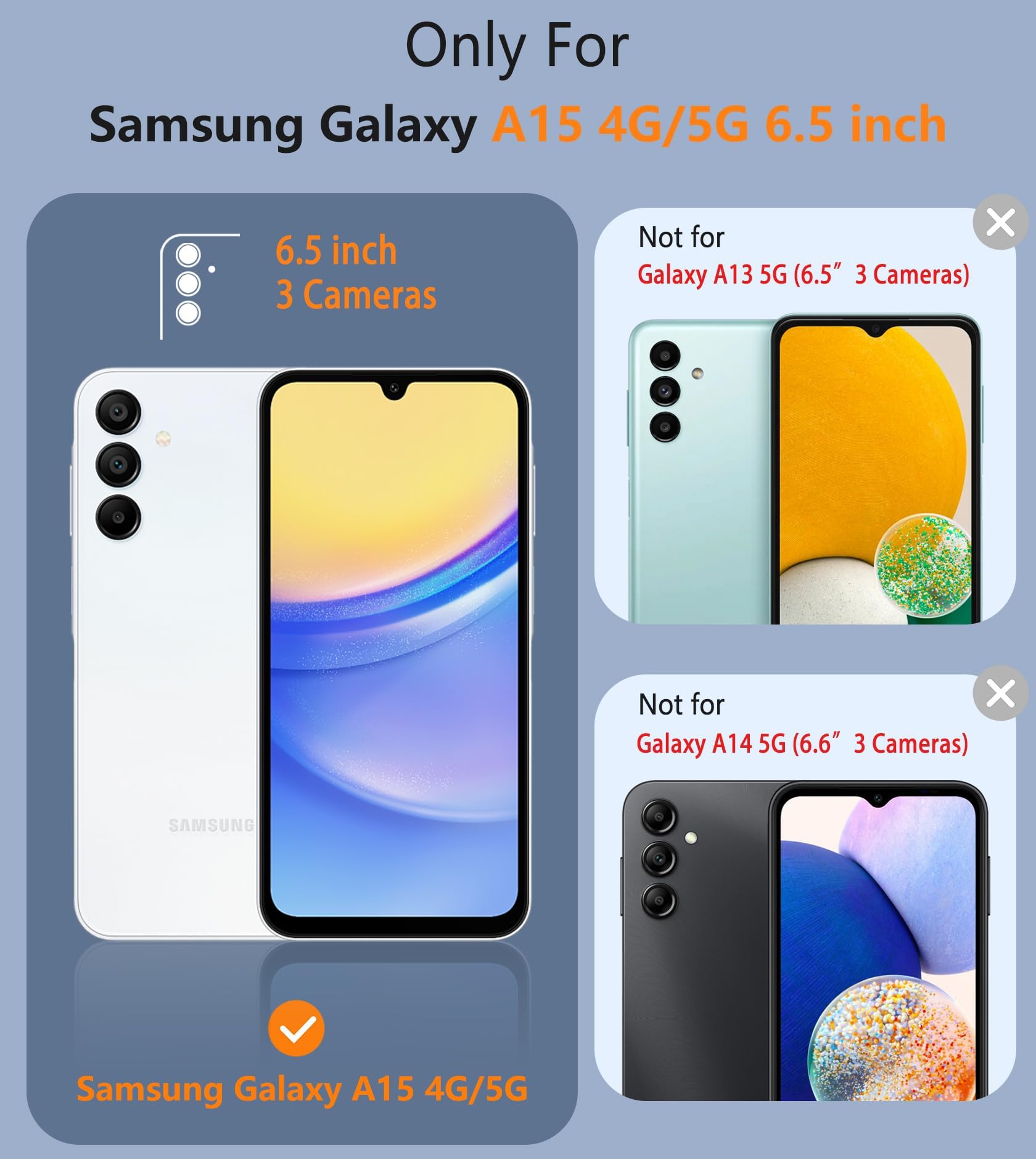 FNTCASE Cover for Samsung Galaxy A15-5G: Dual Layer Protective Heavy Duty Cell Phone Shockproof Rugged Cover with Non-Slip Textured Back - Military Protection Bumper Tough