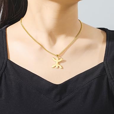 VASSAGO Pulsera Símbolo de los bereberes de África Para Mujeres Ajustable de Acero Inoxidable Étnico Africano Bereberes Kabyle Tribu Musulmana África Amazigh Símbolos pulsera Joyería (Oro