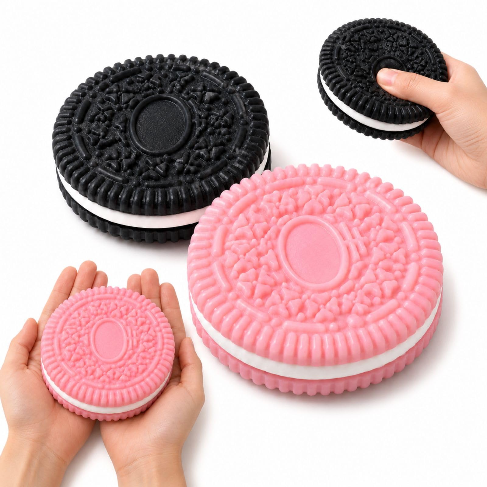 2 PCS Taba Squishy Set, Taba Squishy, Fun Decor for Home and Office, For Squishies Lovers and Fans of Nostalgic Snacks, Black and Pink