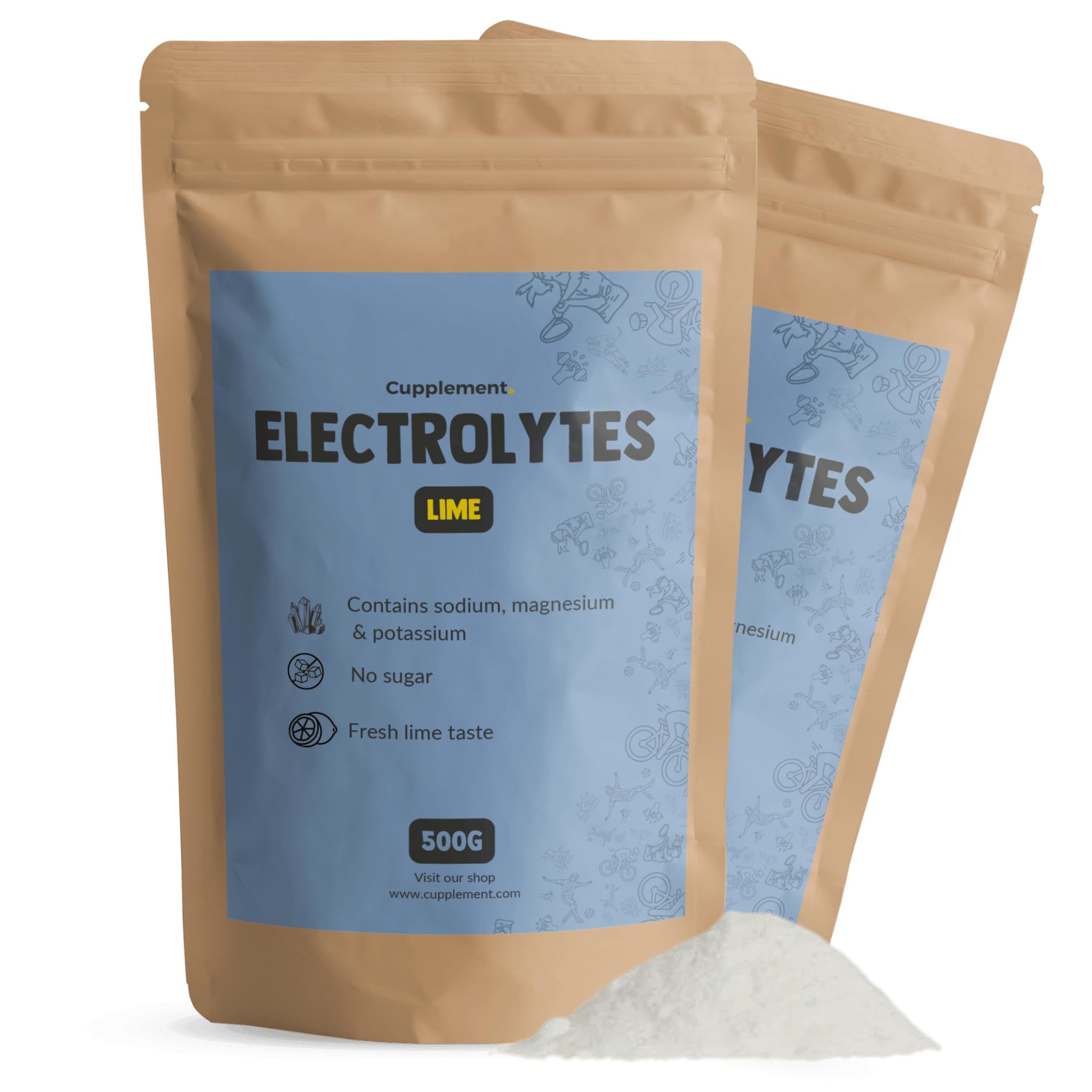 Elektrolytpulver Zitrone Zuckerfrei Kombideal 2x 500 Gram - Energie