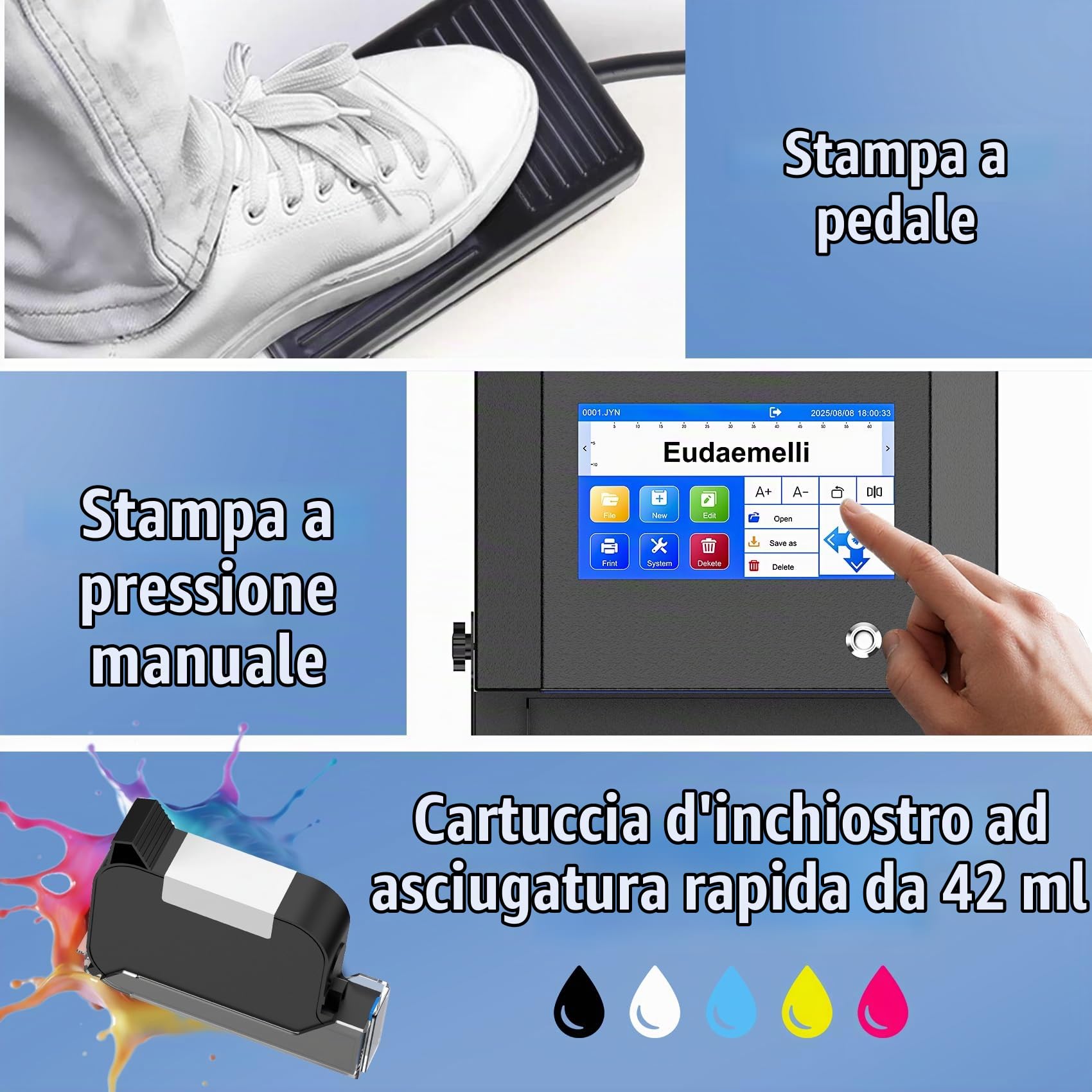 P6 Stampante a getto d'inchiostro desktop, macchina for codificazione online, codificatore a getto d'inchiostro online, codifica numerica stampante a getto d'inchiostro online da 12,7 mm