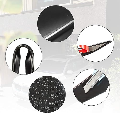 Miniatura 3 de TOMALL Juego de 6 piezas universales para parachoques delantero, color negro, exterior suave, aletas de goma suave, kit para carrocería de