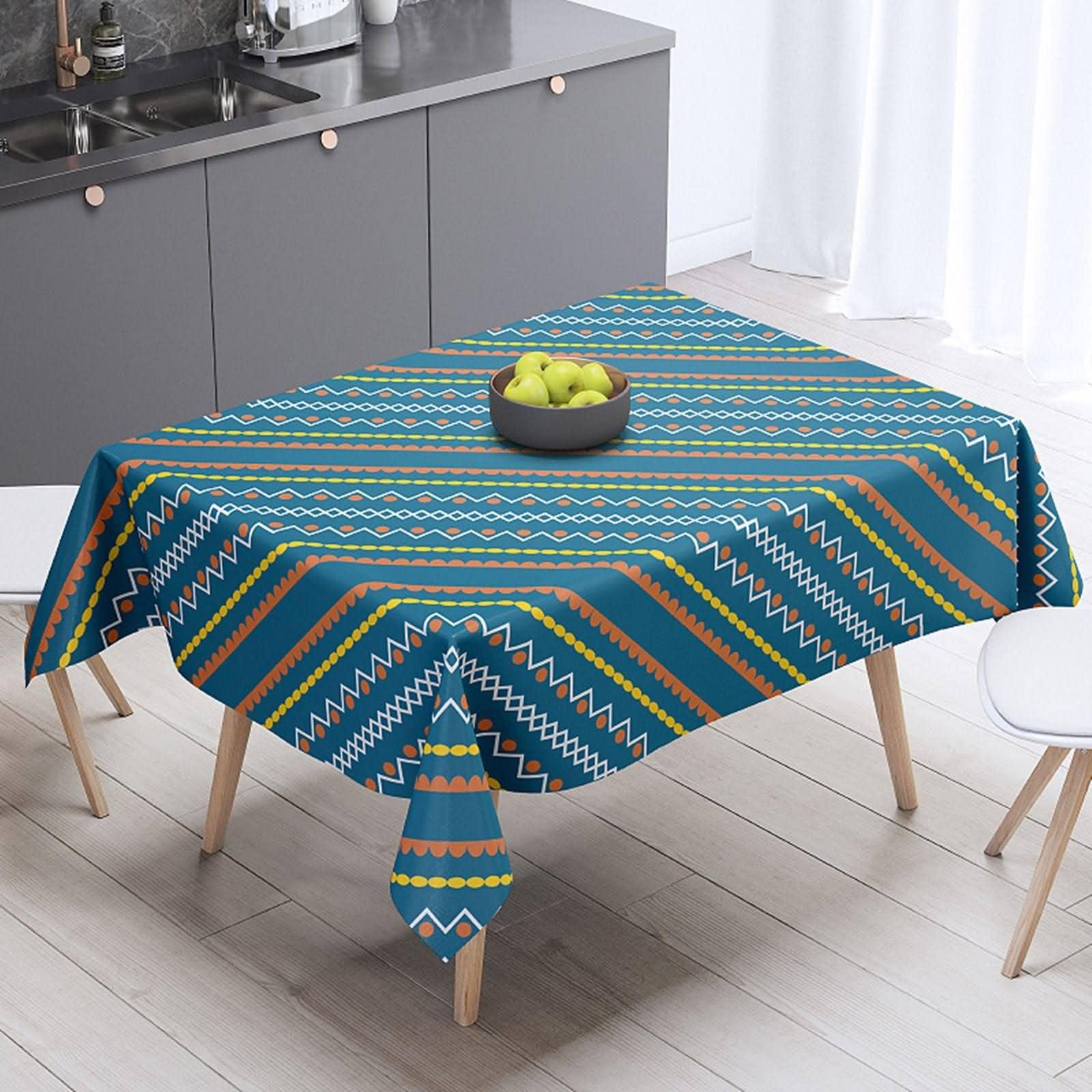 Tovaglia Vintage Tovaglie da Tavolo Moderne con Tovaglioli Stampa Etnica Boema di Lino Ricamata Rettangolari Grandi Cotone Cotone Lino Stile 7 Protezione del Cucina 100X140Cm