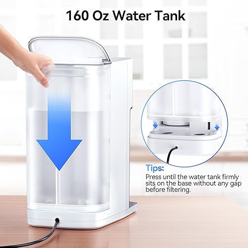 Miniatura 6 de Thereye Filtro de agua para encimera con sistema de ósmosis inversa, probado por NSFANSI 58, filtración RO de 7 etapas, entrega rápida de agua, 31