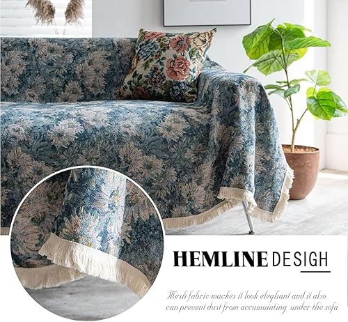 Miniatura 2 de Sheyuki - Funda de sofá vintage para sofá de 3 cojines, funda de sofá jacquard de lujo para mascotas, manta geométrica de sofá para sala de estar