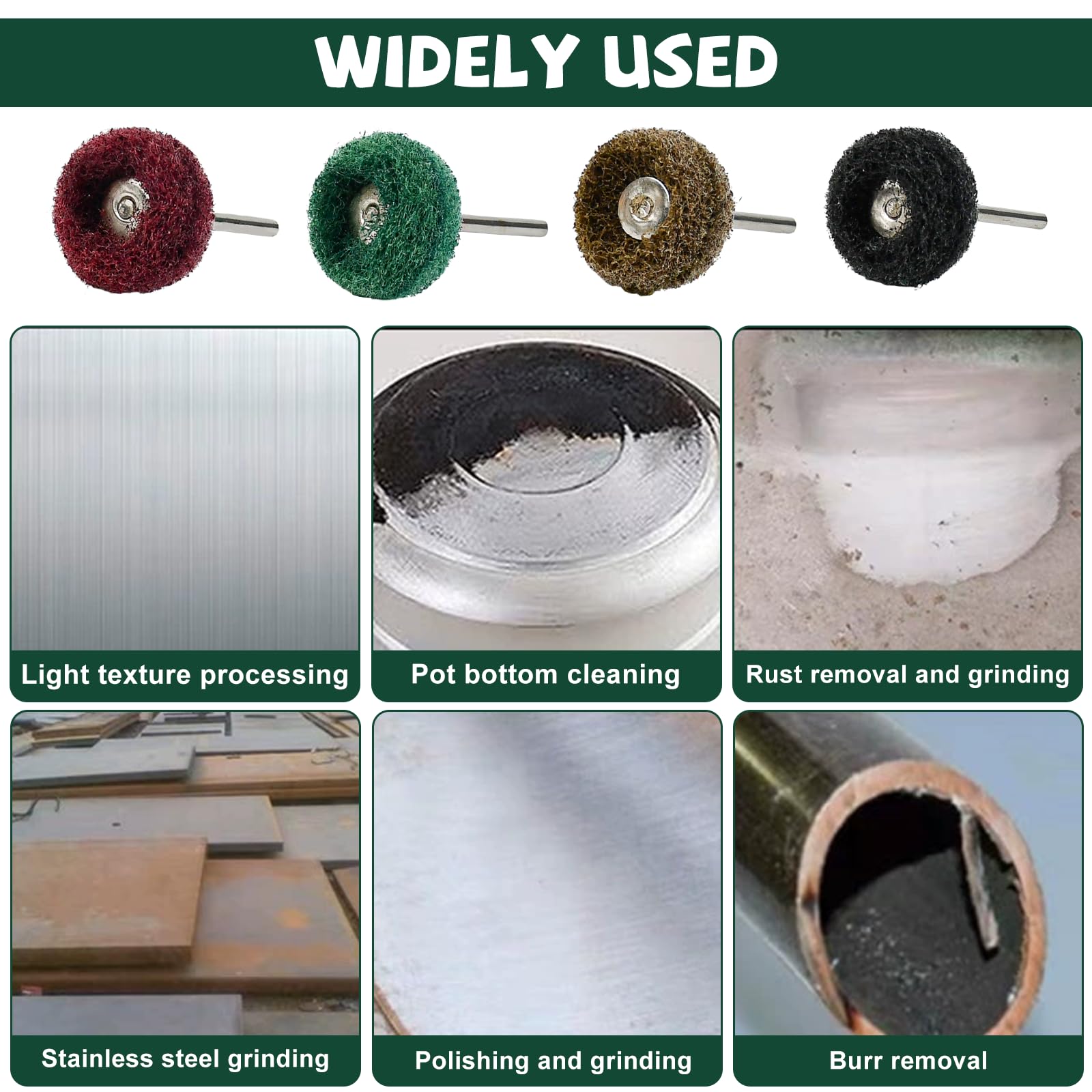 80Pz Set di Ruote Abrasive di Lucidatura 25mm Dischi Abrasivi per Lucidatura con Grana 120/180/320/400 Mole Abrasive per Lucidaturca con Manico 3mm per Utensili Rotanti per Vetro Metallo Legno