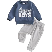 Baby Boy Football Outfit Toddler Little Boys Rugby Game Day Clothes Set Letter Print Sweatshirt Tops Pants 2PCS Set