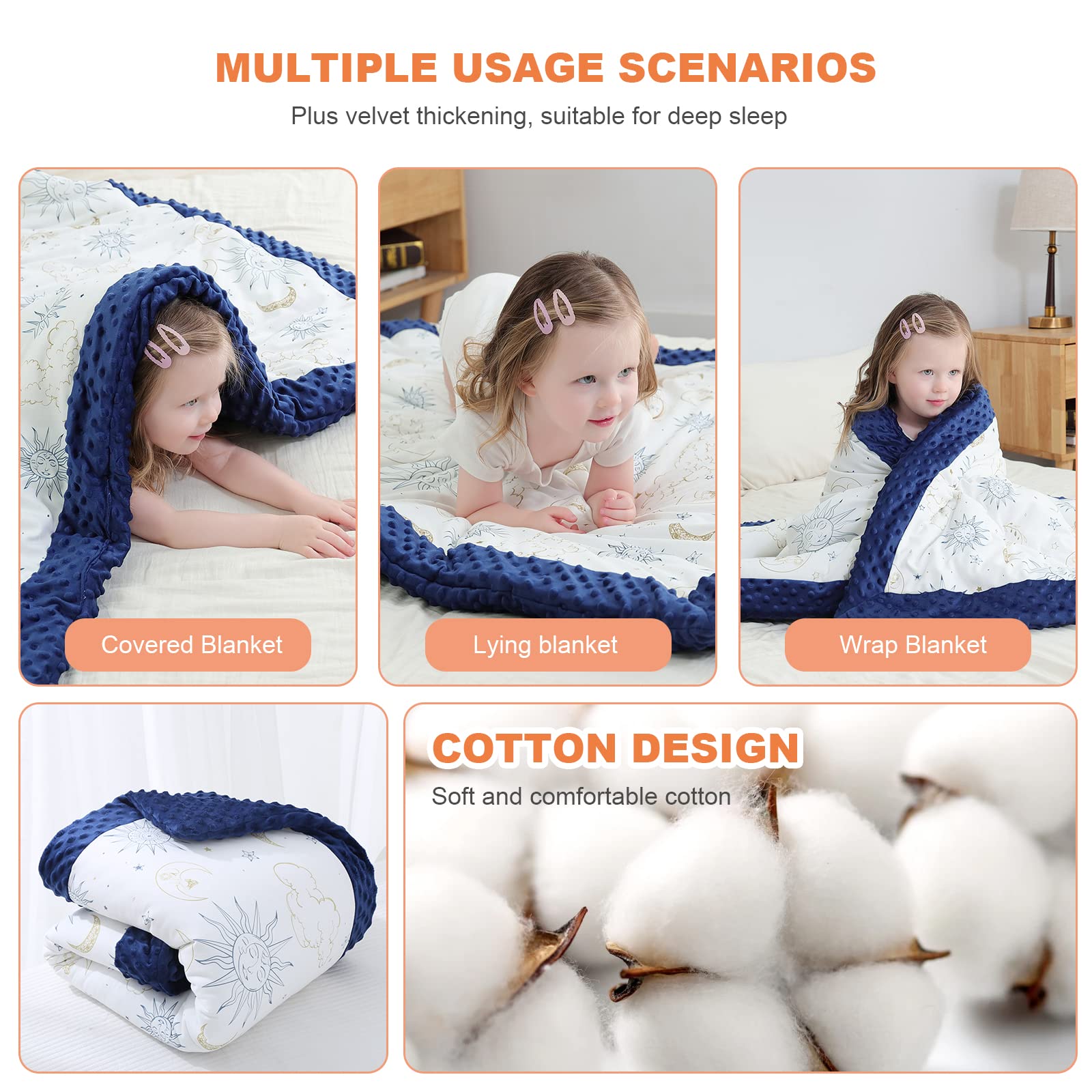Babydecke 100% Bio Baumwolle, Kinder Kuscheldecke Minky Dots Polar Fleece Weiche Babydecke, Doppelseitige Multifunktions Baby Komfort Decke Babydecke Mädchen Junge Kuscheldecke 140x110cm