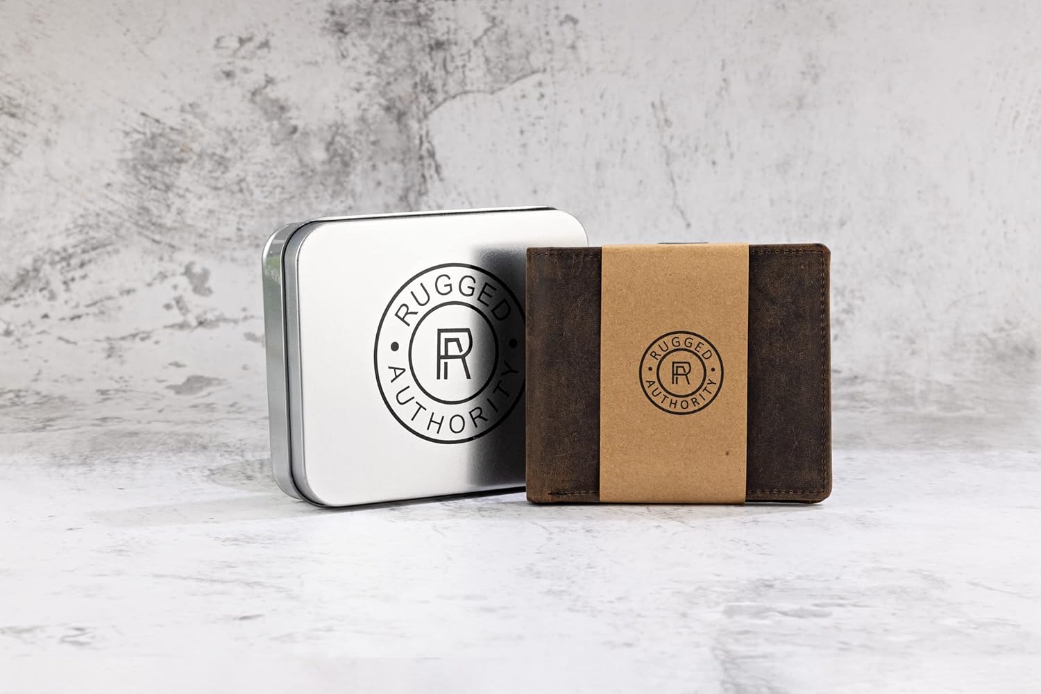 Rugged Authority Brown Mens Leather Bifold Wallet with RFID Blocking Theft Protection, 5 card wallet slots & ID Window. Slim minimalist, distressed leather wallets for men. - Image 6