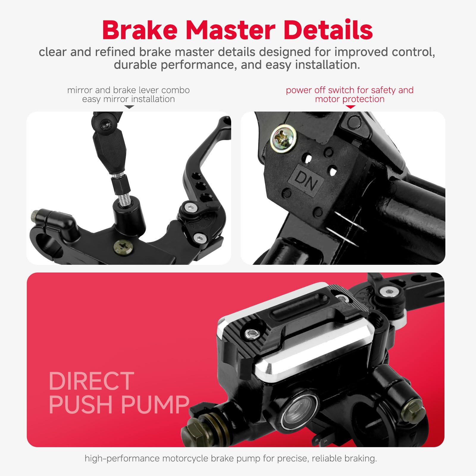 DREAMIZER Leve Freno Frizione Moto Universale per Manubrio Da 7/8" 22mm per Motociclette, CNC Leva Freno Moto Compatibile Con Honda Kawasaki Suzuki Yamaha