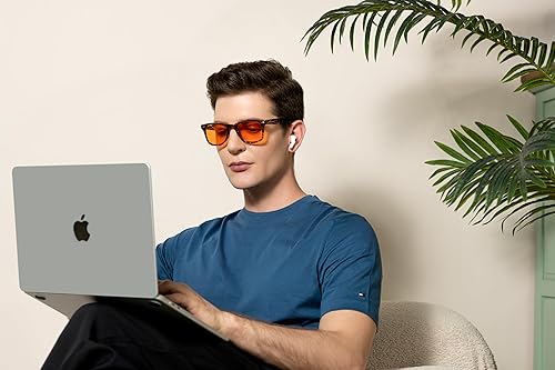 Miniatura 5 de 99.9 % de bloqueo de luz azul para hombres y mujeres, antifatiga, para juegos de computadora, para evitar dolores de cabeza por fatiga ocular