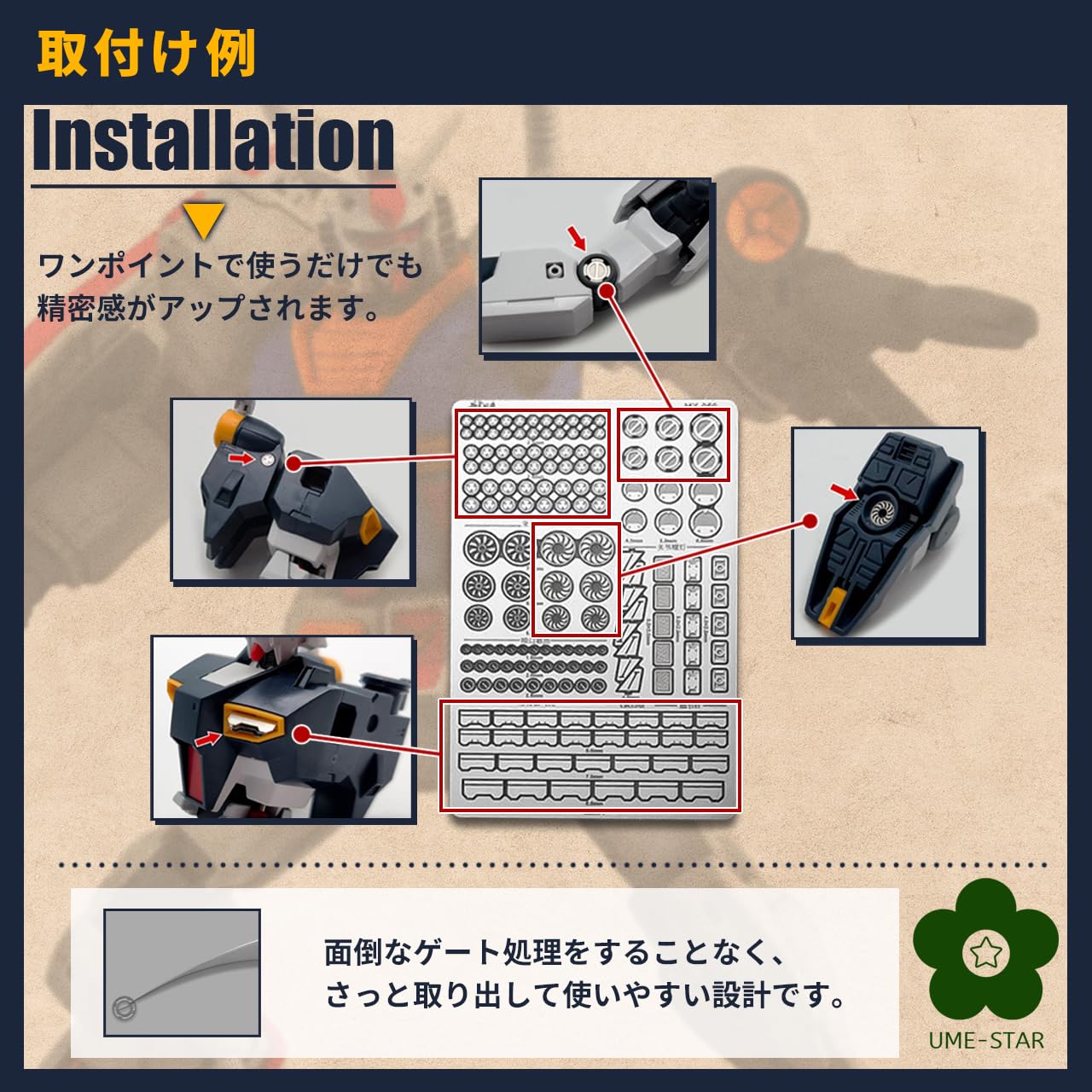 Amazon | UME-STAR ガンプラ ディテールアップ 改造パーツ メタル