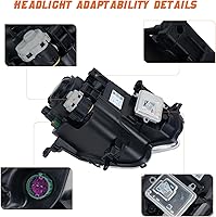 Vista 4 de Conjunto de faros delanteros HID compatible con Jeep Cherokee 2014, 2015, 2016, 2017, 2018, Jeep Cherokee, conjunto de faros de xenón con borde