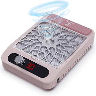 Kouzitop Nail Dust Collector: Compact Quiet Vacuum with Reusable Filter & 3-Speed Suction for Nail Techs, Salon & Home