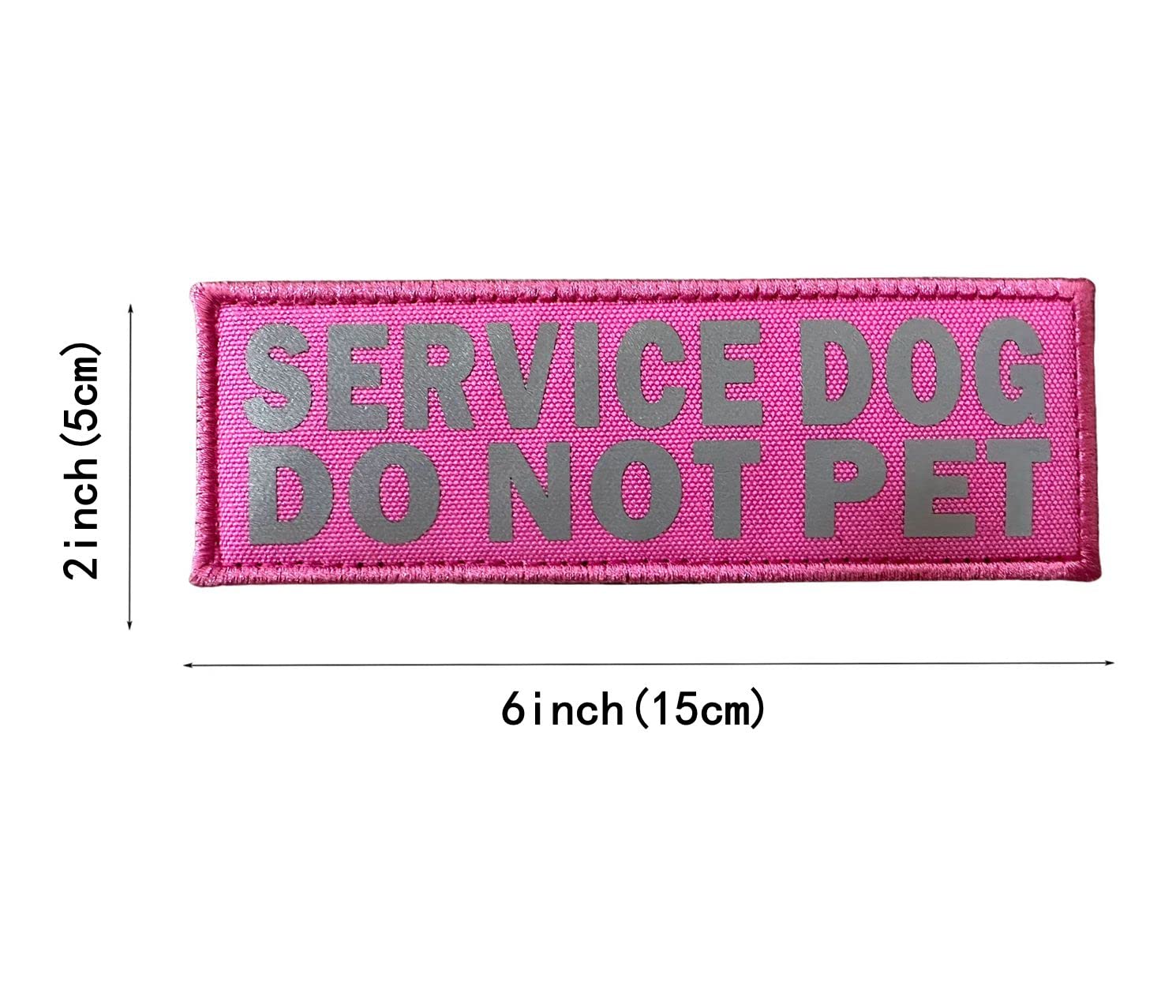JUJUPUPS Reflektierende Hundepflaster "Do Not Pet" - Rosa, 2 Stück, Mit Klett, Für Geschirr & Westen