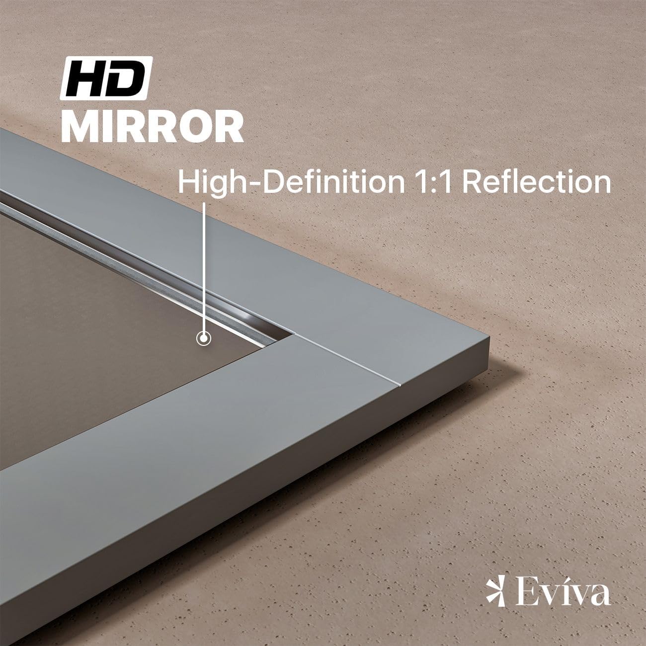 Eviva Aberdeen 60" x 30" Rectangular Gray Wooden Framed Mirror