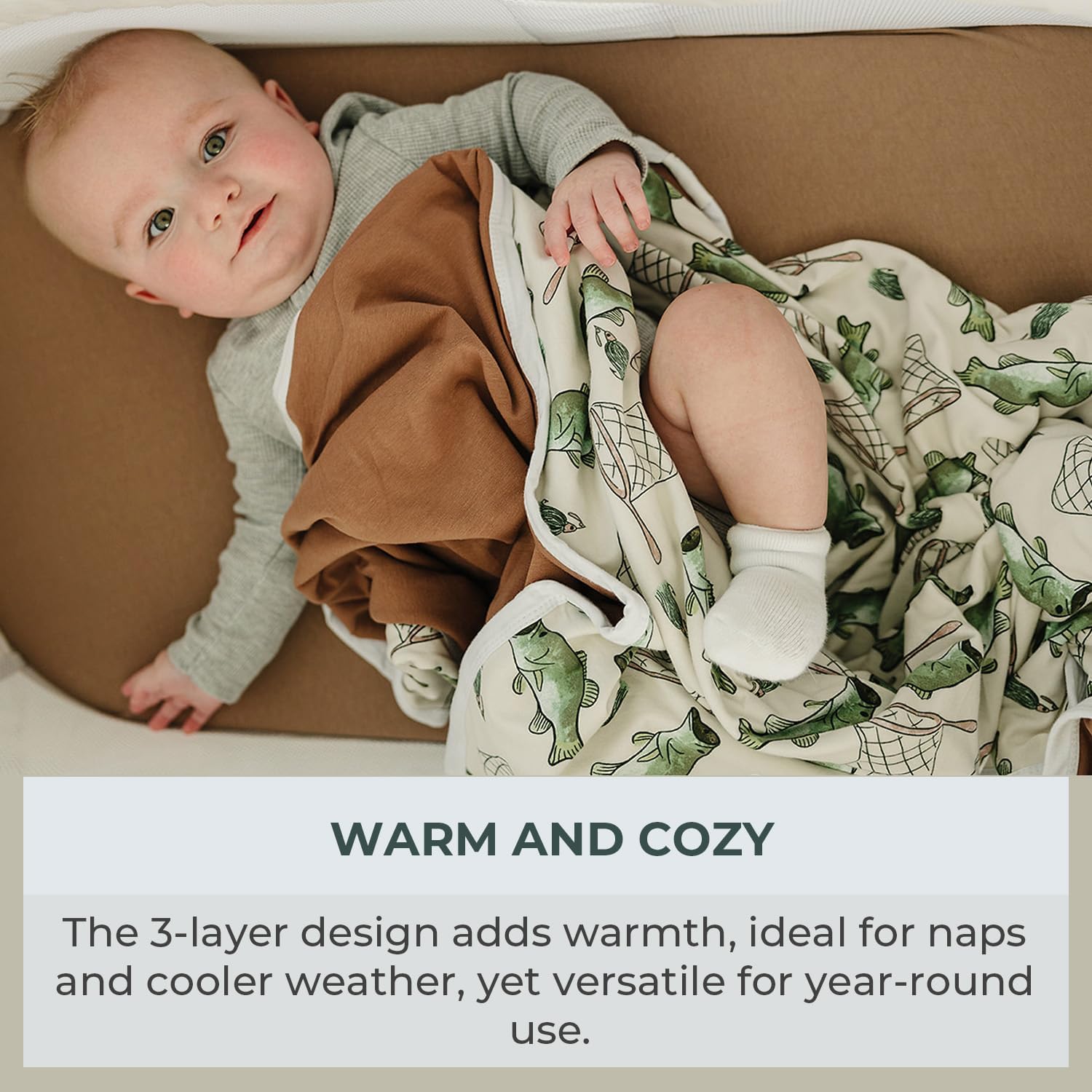 Pobibaby Premium Baby Blanket, Soft Stretchy Quilt for Babies, Toddlers, Kids (Gone Fishing) - Image 4