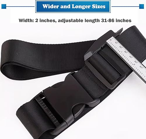 Miniatura 6 de Cinturón de seguridad para silla de ruedas, 86 pulgadas de longitud ajustable2 pulgadas de ancho, cinturón de fijación para silla de ruedas