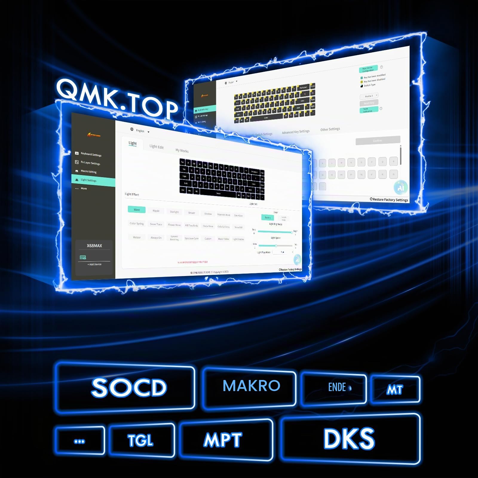 ATTACK SHARK X68MAX HE Vollaluminium-CNC-8KHz-Rapid-Trigger-Tastatur | Magnetschalter, Snap Tap, 0,005mm RT-Genauigkeit, Kabelgebundene RGB-Gaming-Tastatur, C01Ultral-Kabel, PC/Mac, Weiß Konturen