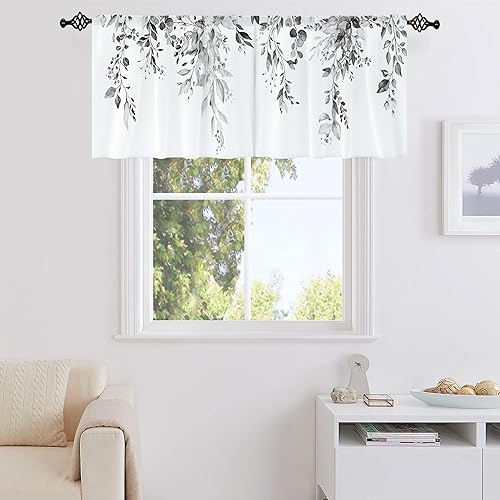 Miniatura 5 de Visioun Cenefa de cortina de otoño con diseño de calabaza de acuarela de otoño para tratamientos de ventana, bolsillo para barra, cortinas de